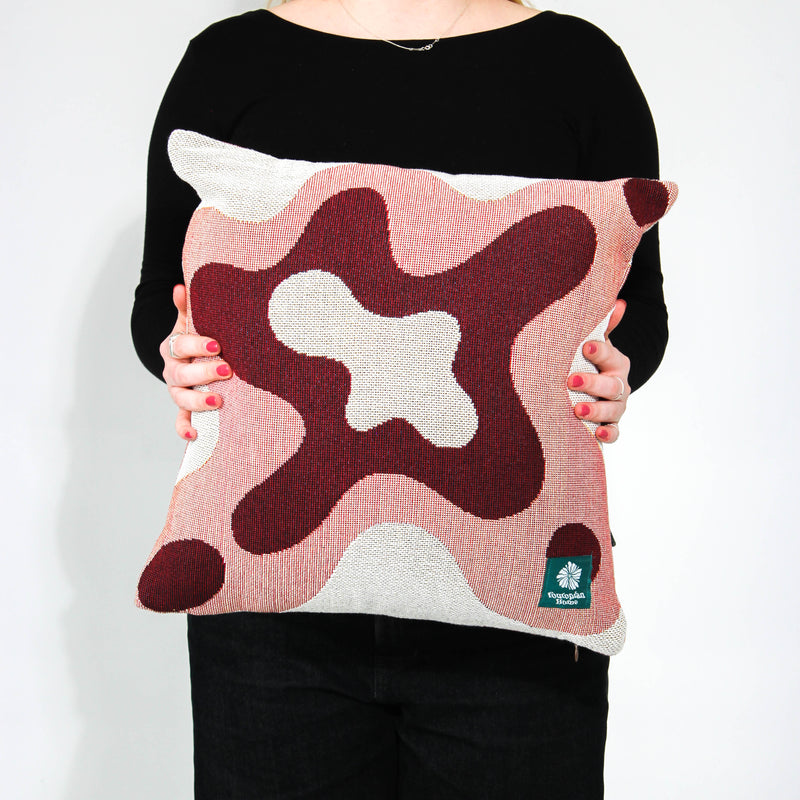 Ripple Cushion Cover - Pink/Maroon