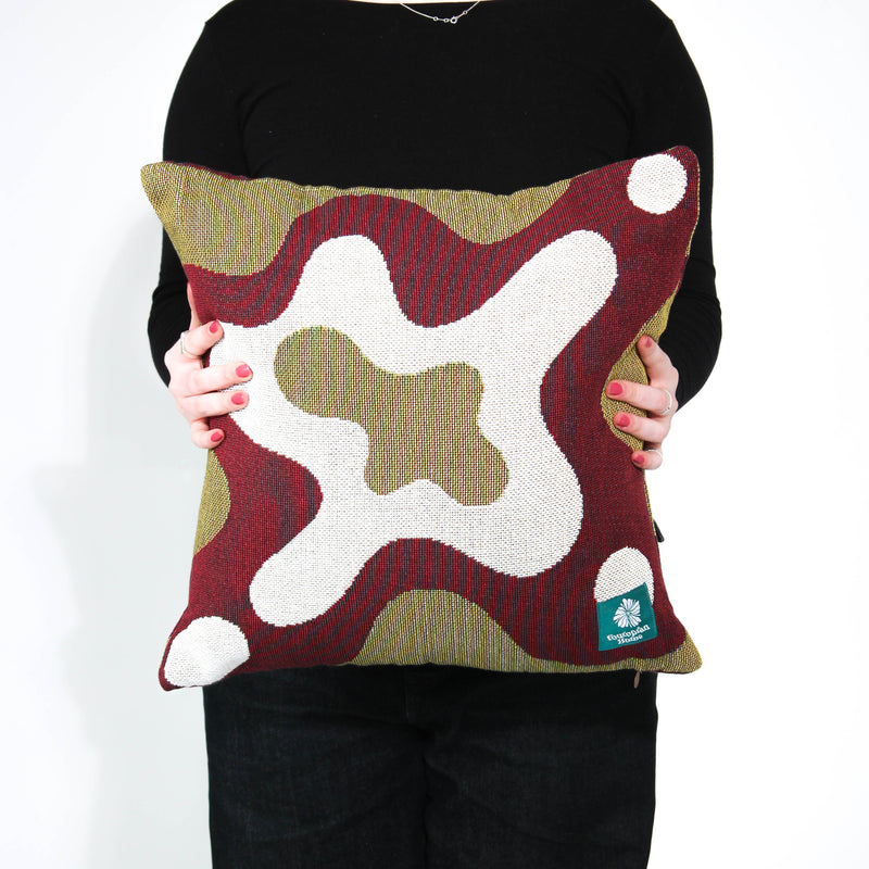 Ripple Cushion Cover - Maroon/Meadow