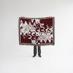 Smoke Burgundy - Woven Throw Blanket