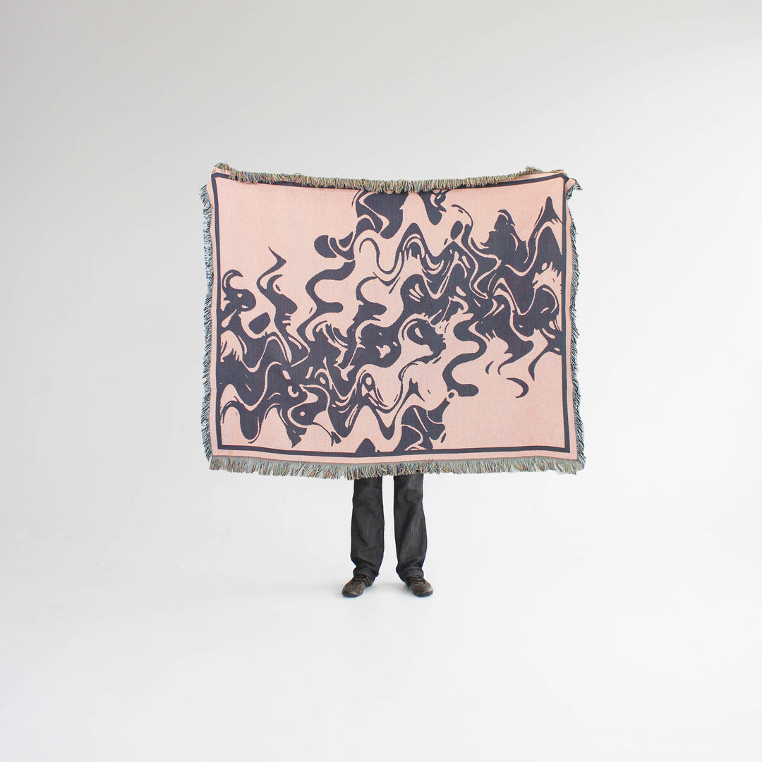 Smoke Denim - Woven Throw Blanket