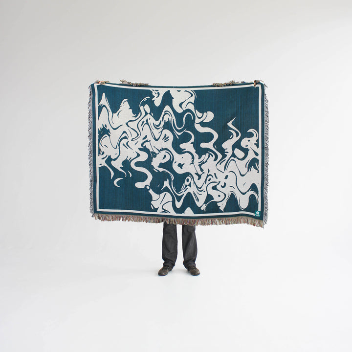 Smoke Denim - Woven Throw Blanket