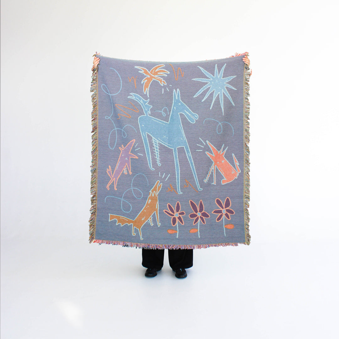 HAM Studio - Cosmic Stallion Woven Throw Blanket
