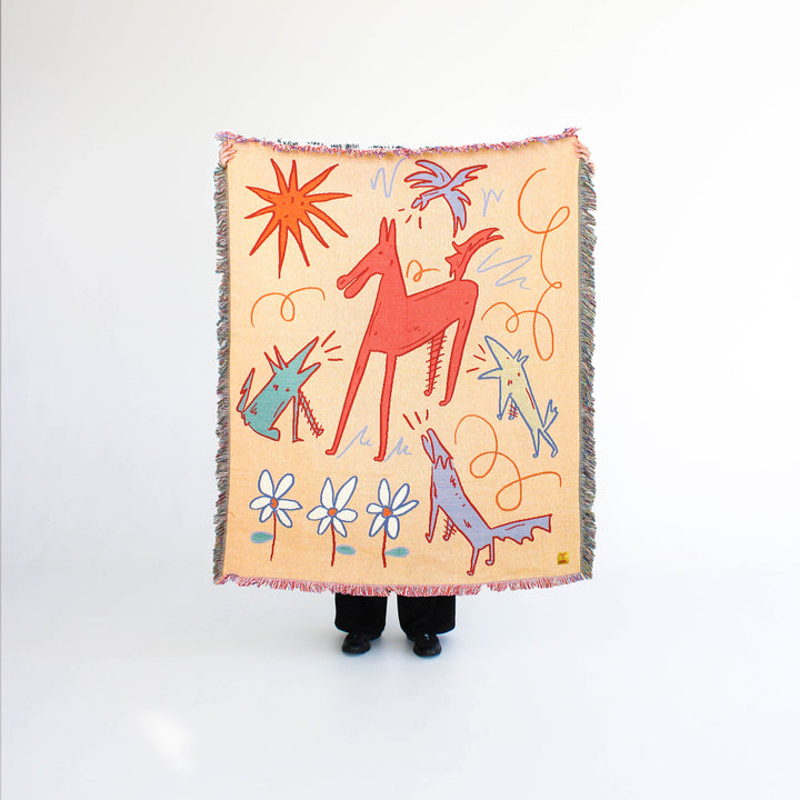 HAM Studio - Cosmic Stallion Woven Throw Blanket