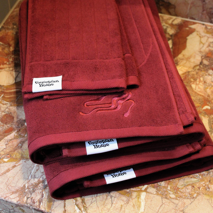 Burgundy Bath &amp; Hand Towel