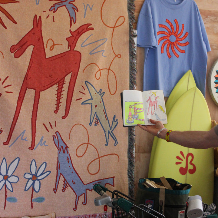 HAM Studio - Cosmic Stallion Woven Throw Blanket