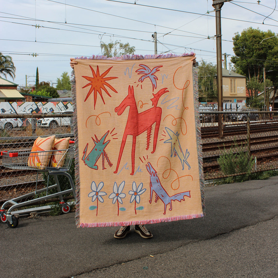 HAM Studio - Cosmic Stallion Woven Throw Blanket