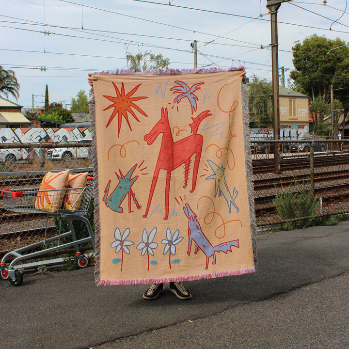 HAM Studio - Cosmic Stallion Woven Throw Blanket