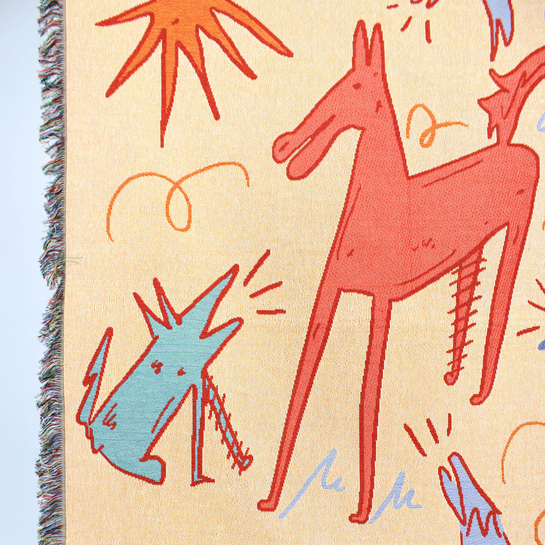 HAM Studio - Cosmic Stallion Woven Throw Blanket