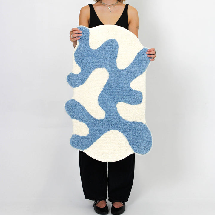Splat Bath Mat - Blue/Ivory