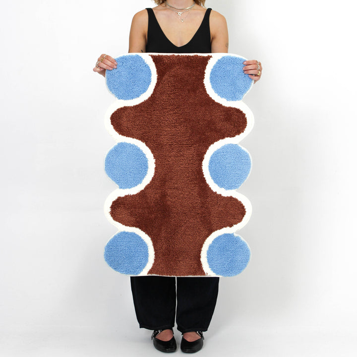 Orbit Bath Mat - Blue/Brown