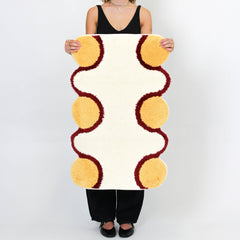 Orbit Bath Mat - Mustard/Maroon