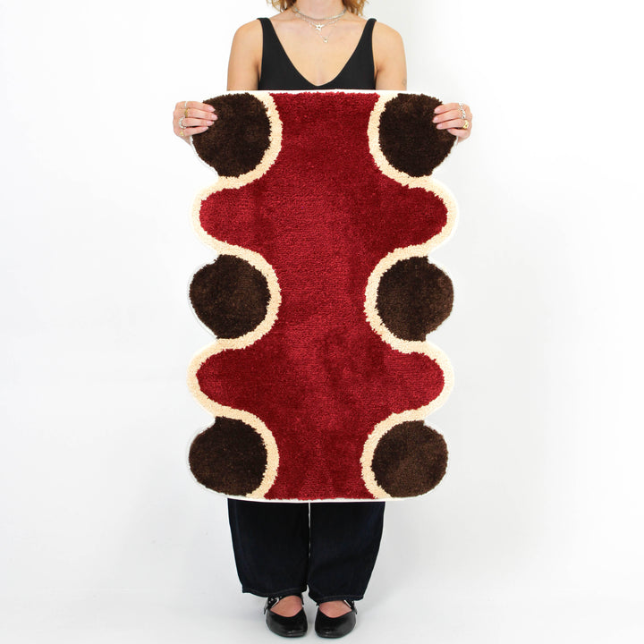 Orbit Bath Mat - Brown/Burgundy