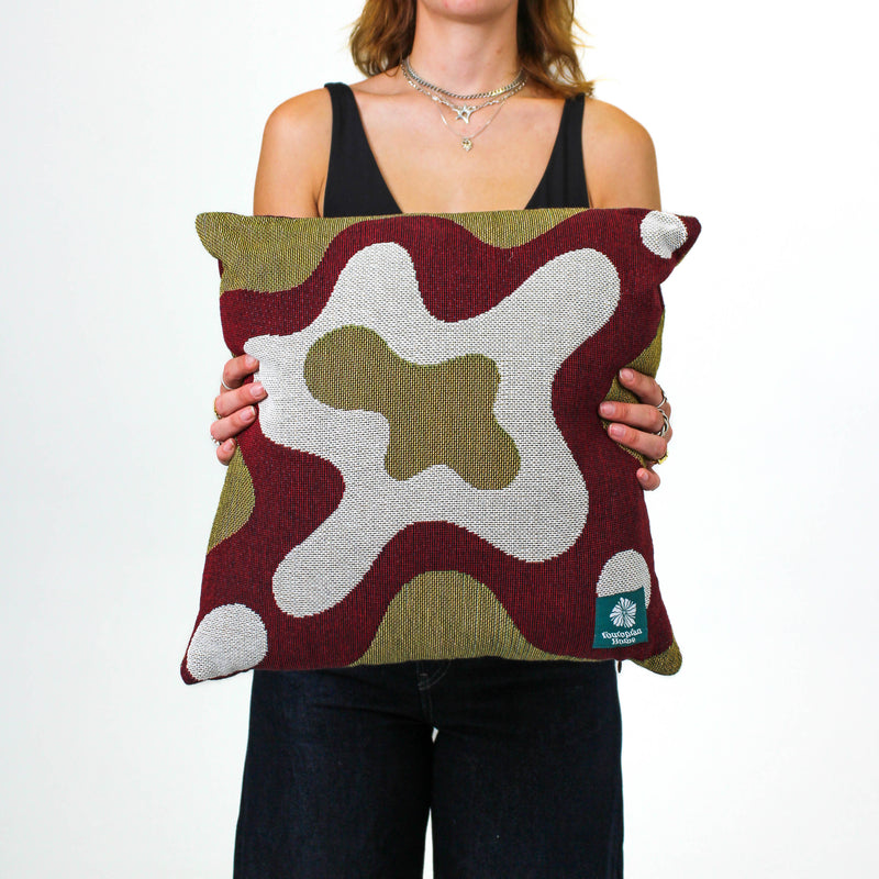 Ripple Cushion Cover - Maroon/Meadow