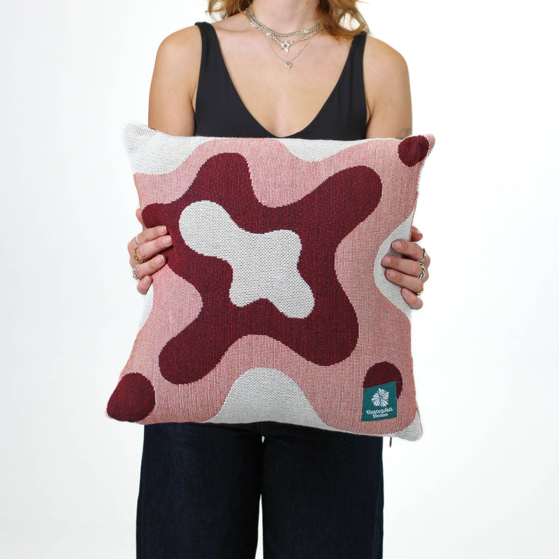 Ripple Cushion Cover - Pink/Maroon