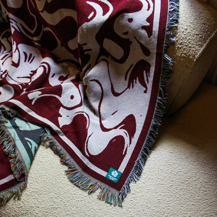 Smoke Burgundy - Woven Throw Blanket