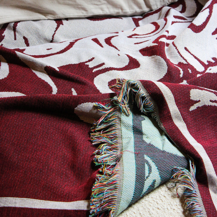 Smoke Burgundy - Woven Throw Blanket