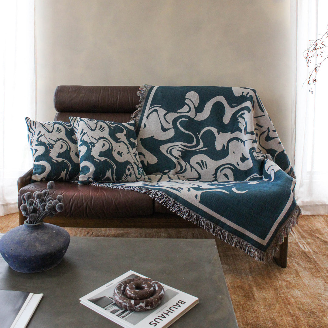 Smoke Denim - Woven Throw Blanket