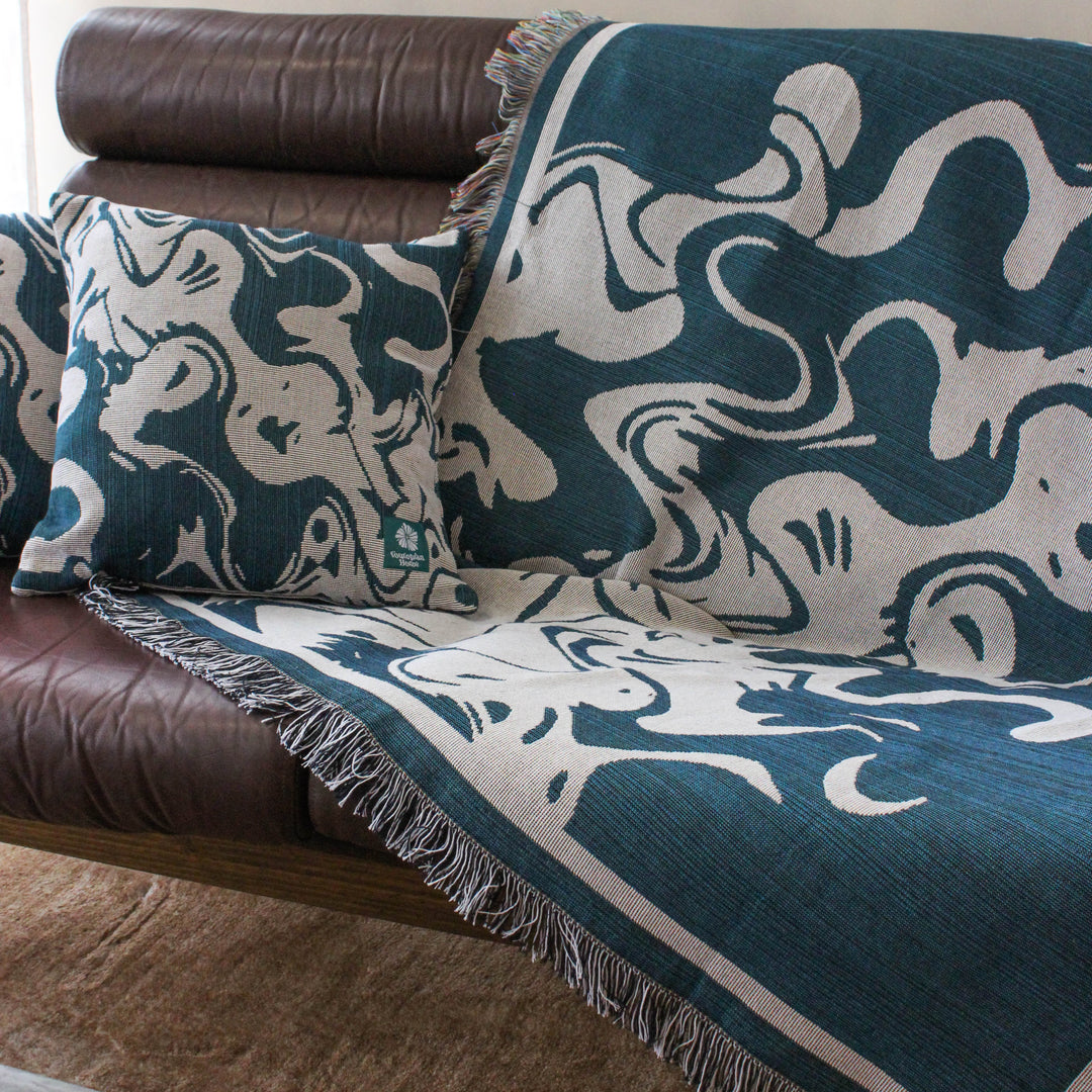 Smoke Denim - Woven Throw Blanket