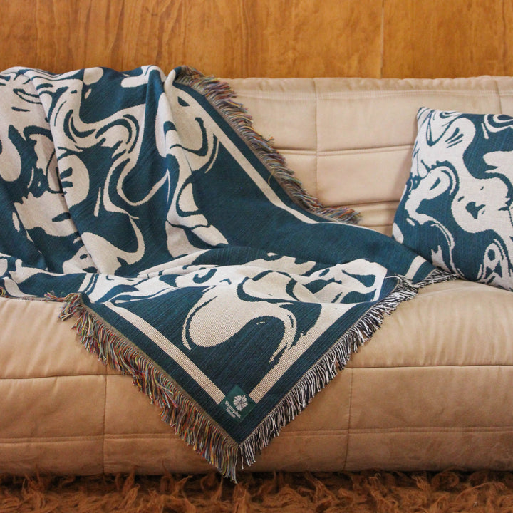 Smoke Denim - Woven Throw Blanket