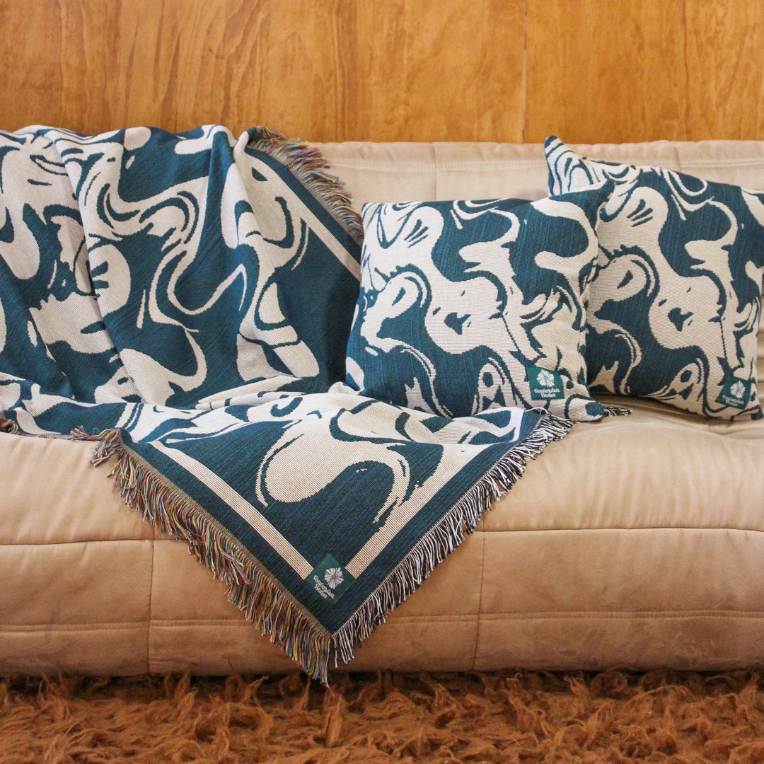 Smoke Denim - Woven Throw Blanket