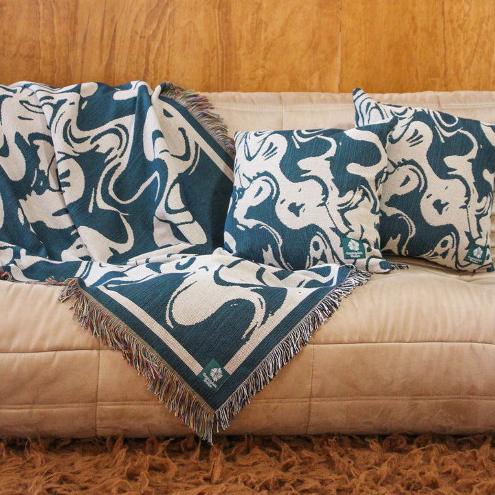 Smoke Denim - Woven Throw Blanket
