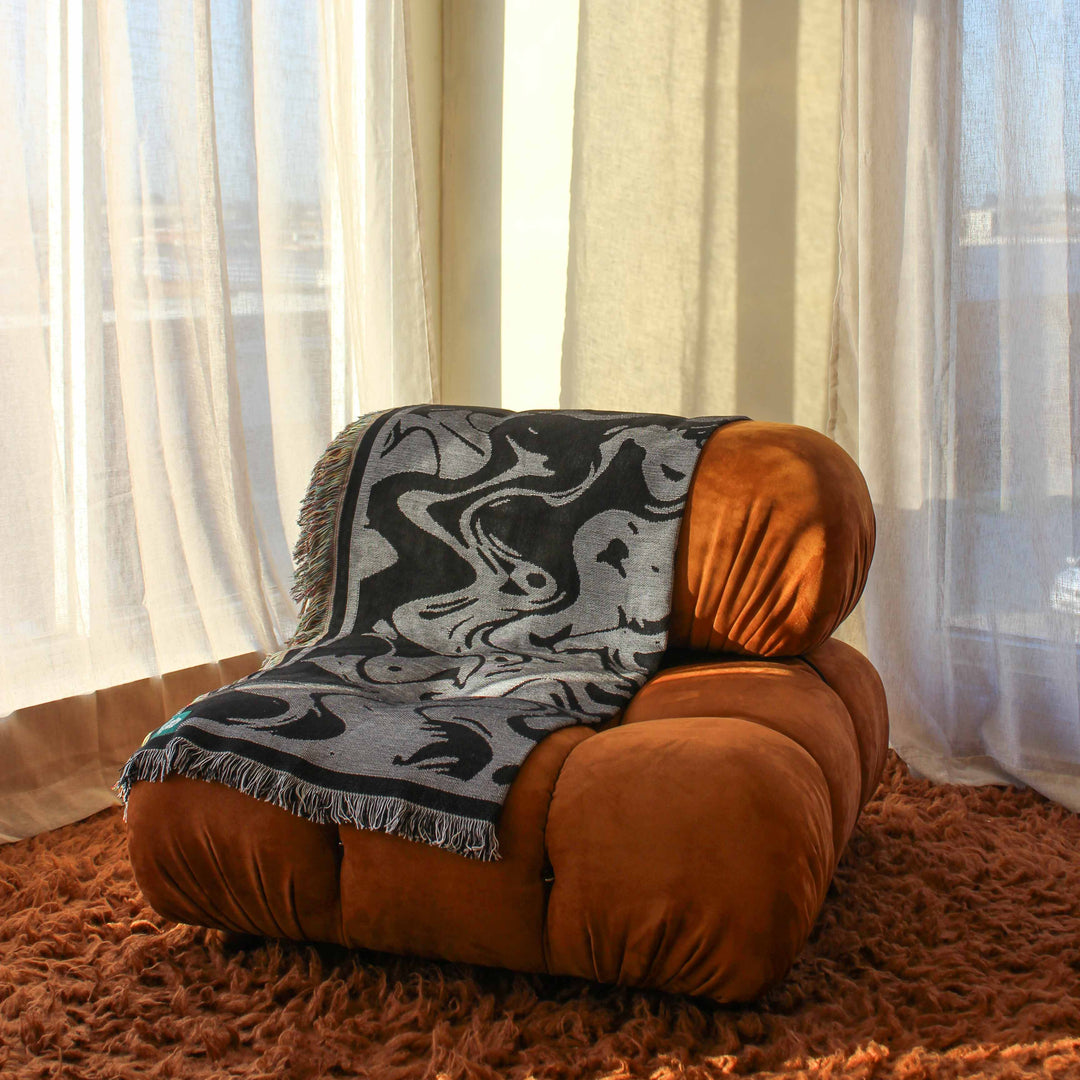 Smoke Grayscale - Woven Throw Blanket