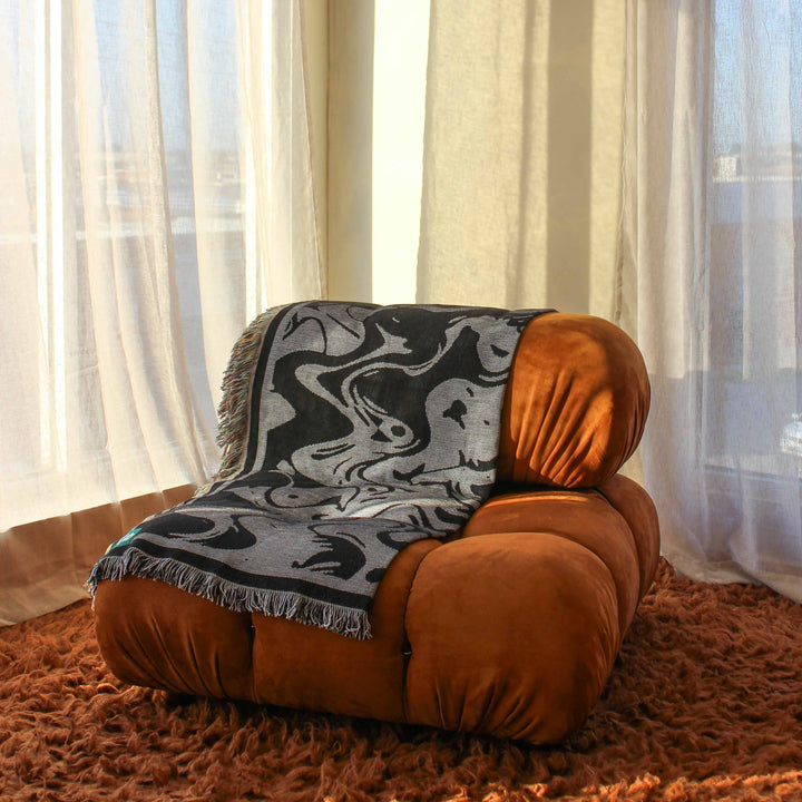 Smoke Grayscale - Woven Throw Blanket