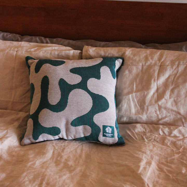 Squiggle Throw Cushion - Teal