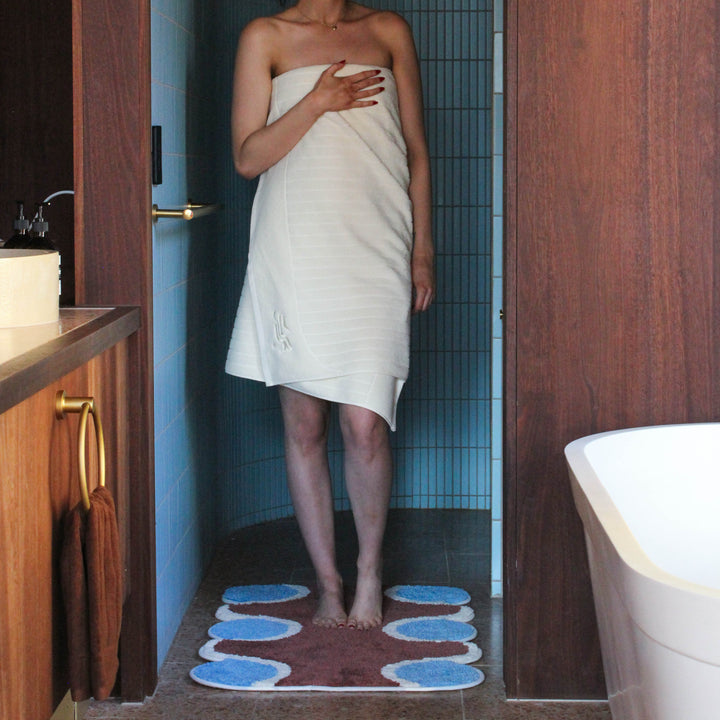 Orbit Bath Mat - Blue/Brown