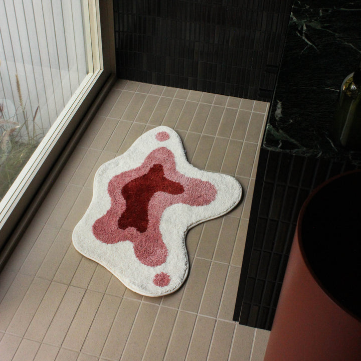 Wobble Bath Mat - Pink/Maroon