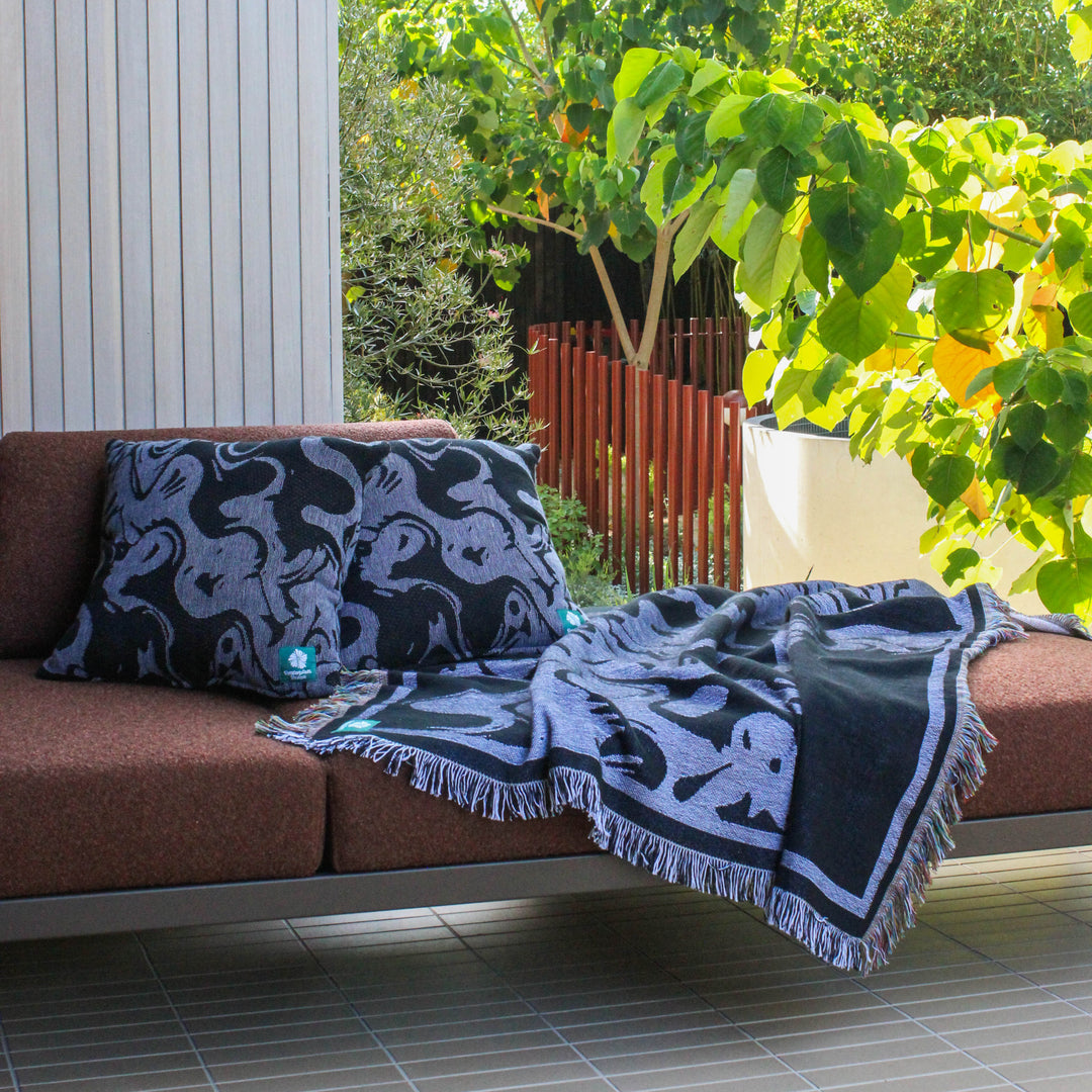 Smoke Grayscale - Throw Cushion