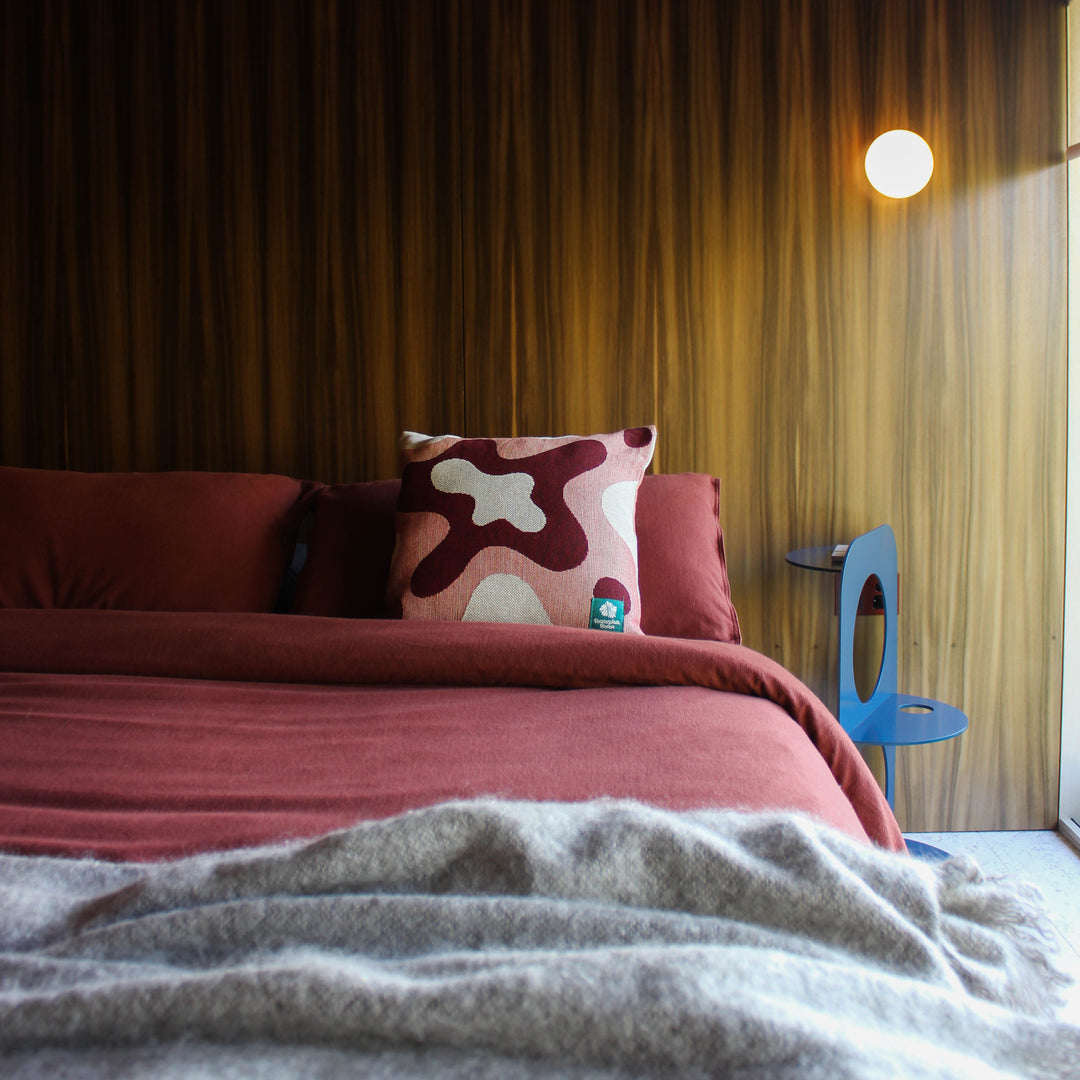 Ripple Throw Cushion - Pink/Maroon