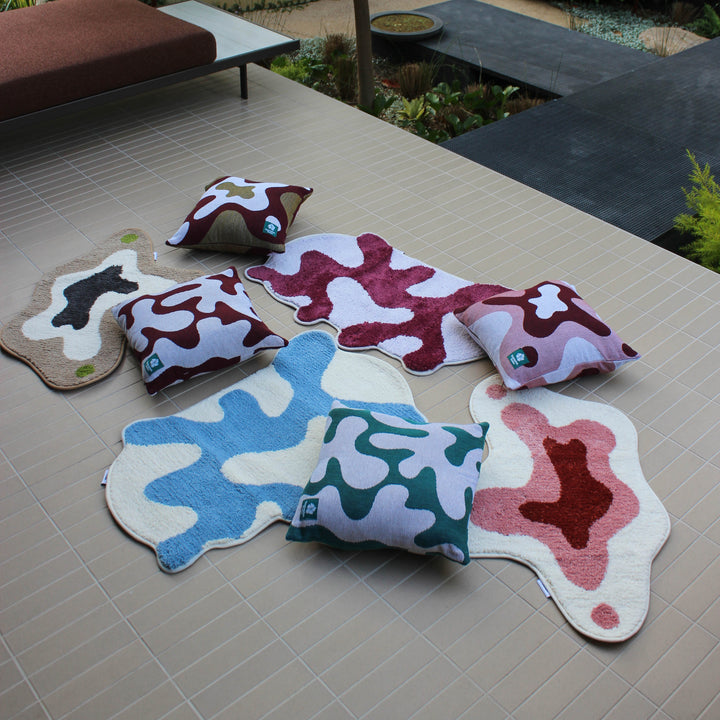 Squiggle Throw Cushion - Teal