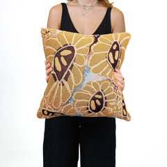 Mia Sully - 'Woven Wildflowers' Cushion Cover