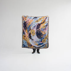 Mia Sully - 'Wildflowers Woven by Starlight' Woven Throw Blanket