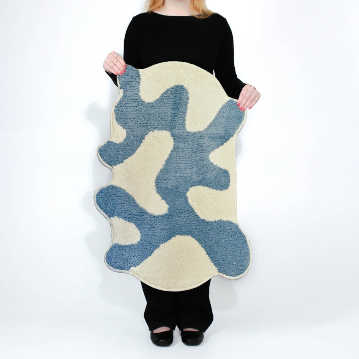 Splat Bath Mat - Blue/Ivory