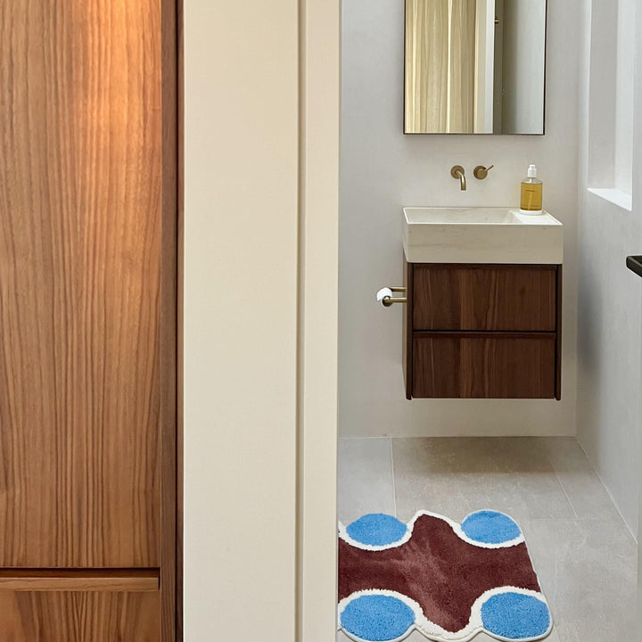 Orbit Bath Mat - Blue/Brown